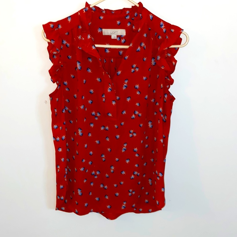 Red Floral Blouse